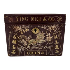 Ying Mee & Co., antike chinesische Lack-Teedose oder Schachtel