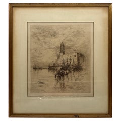Thomas Moran "Castello di San Juan de Vlua, Vera" Acquaforte C.C. 1884