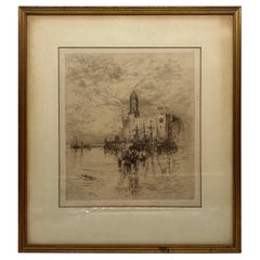 Thomas Moran "Château de San Juan de Vera, Vera Cruz" Eau-forte C.C. 1884