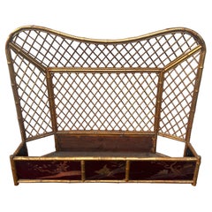 Fine & Unusual 19th Century Chinoiserie Decorated Gilt Bamboo Fire Screen 