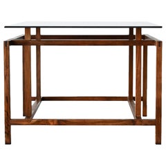 Henning Norgaard for Komfort Rosewood and Smoked Glass Side Table, ca. 1960