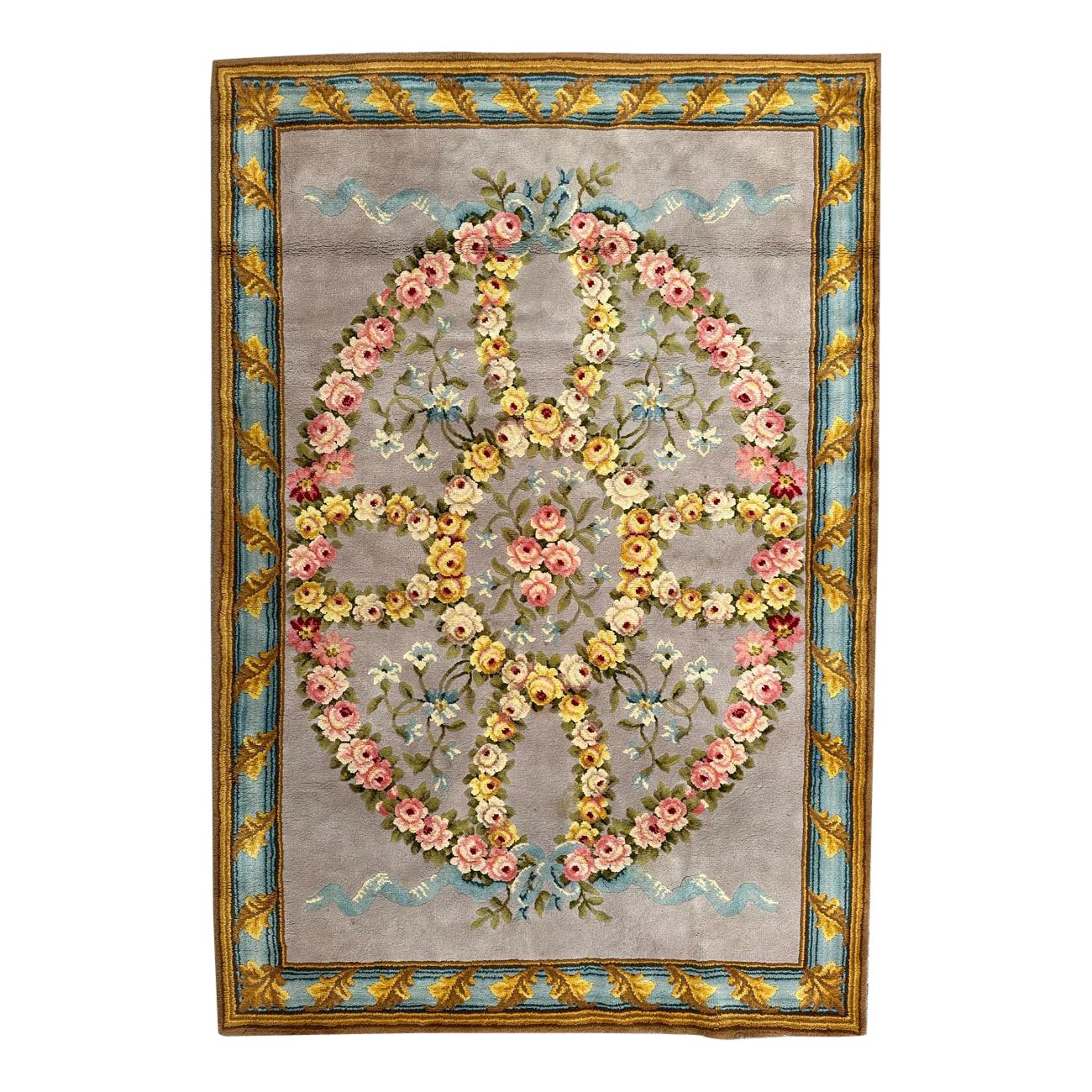 Bobyrug's Sehr schöner antiker französischer Savonnerie-Teppich 