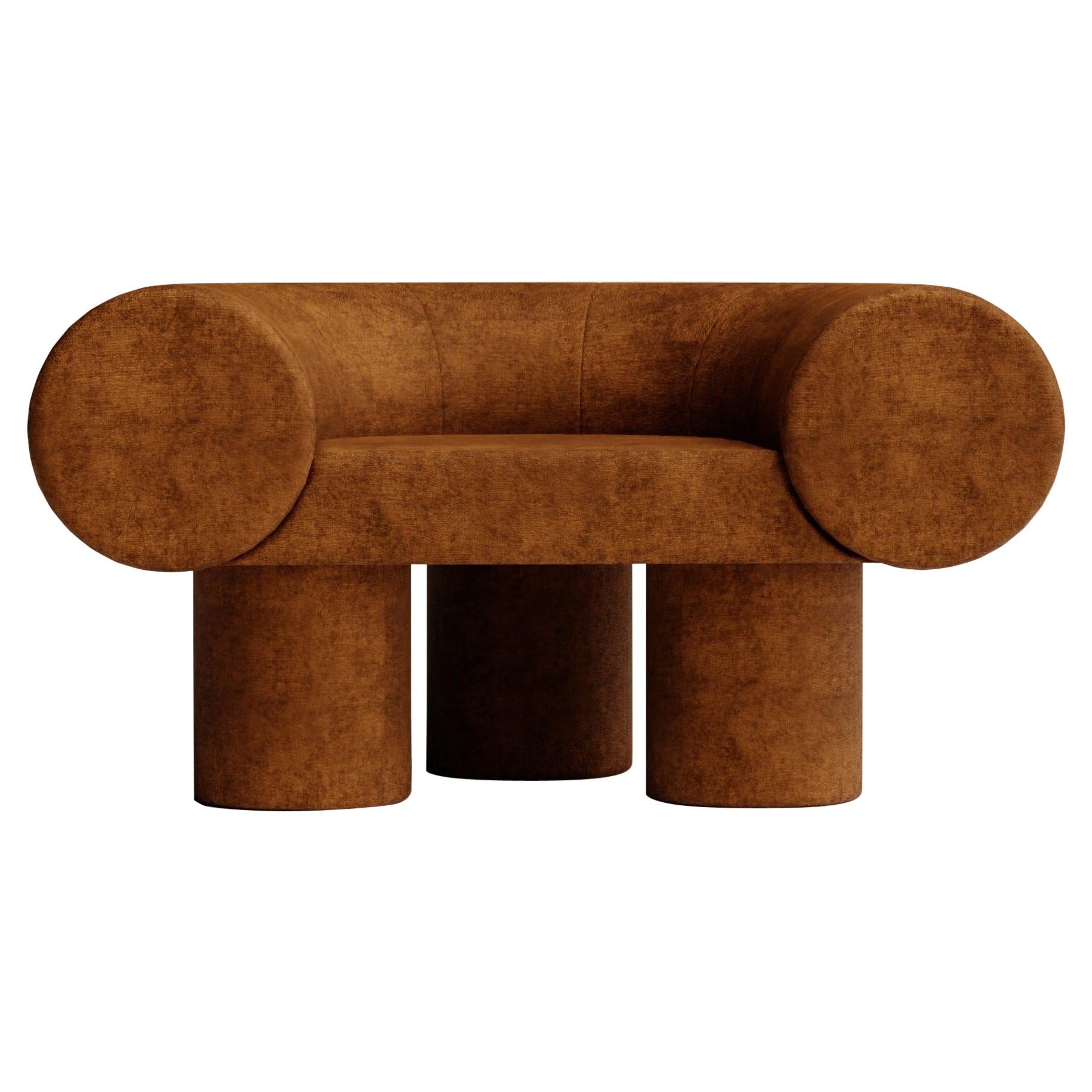 Mineral Armchair by Vincent Mazenauer - brown For Sale