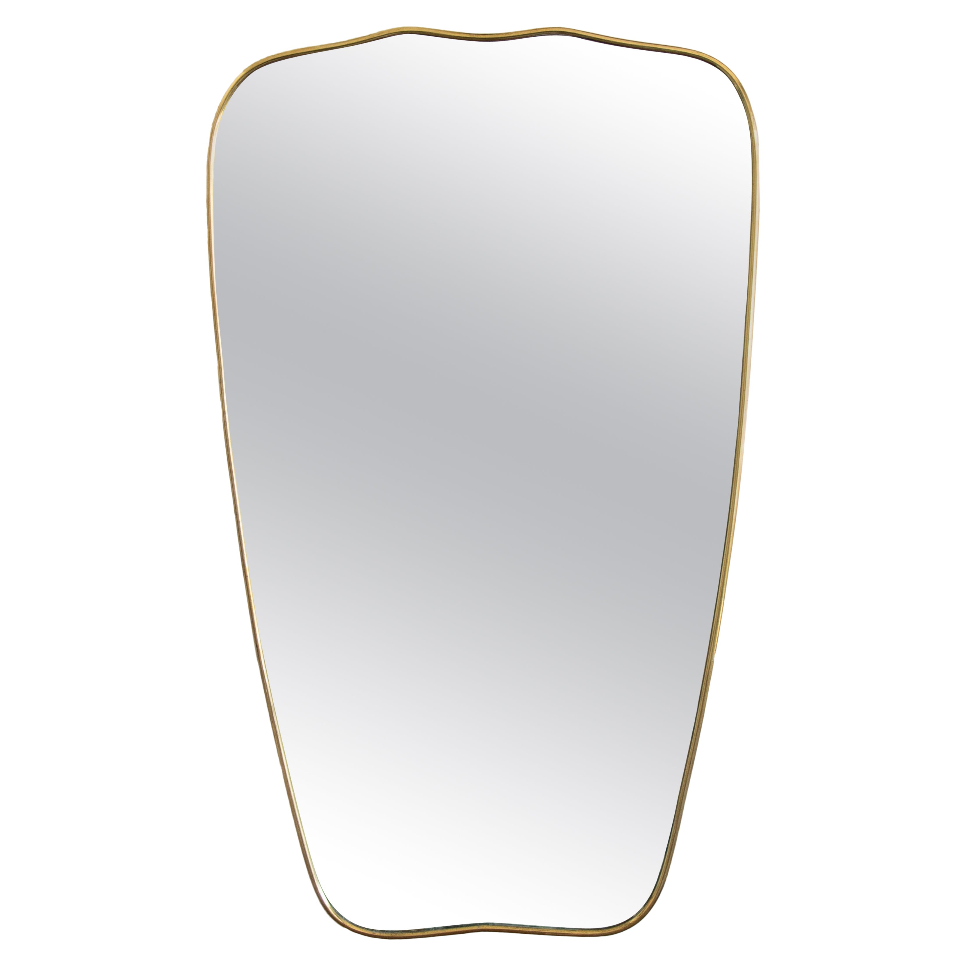 1950s Italian Wavy Brass Mirror