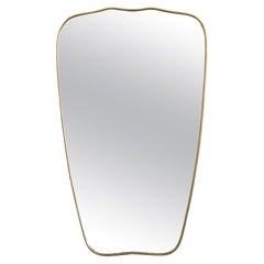 Retro 1950s Italian Wavy Brass Mirror