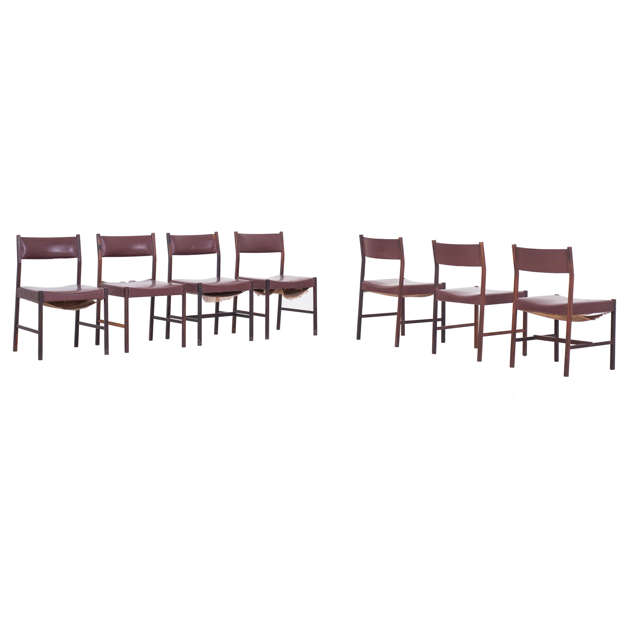 Ensemble de 7 chaises de salle à manger Itamaraty en état d'origine par Jorge Zalszupin, 1959