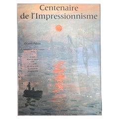 Monumental impressionist art exhibition poster, framed, Paris 1974