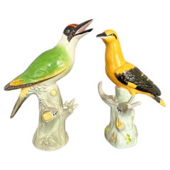 Pair of Hand-Painted Porcelain Birds Made by Jeanne Reed’s 