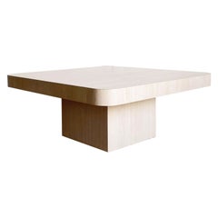 Vintage Postmodern Wood Grain Laminate Mushroom Coffee Table