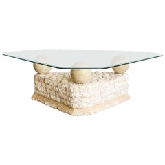 Used Postmodern Tessellated Stone Coffee Table