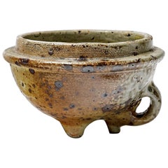 Att. a Elisabeth Joulia Taza o vide poche de cerámica marrón del siglo XX 1950