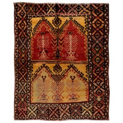 5x6 Ft One of a Kind Hand-Knotted Vintage Anatolian Rug, 100% Organic Wool