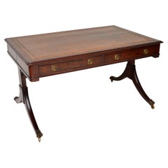 Antique Regency Period Leather Top Partners Desk