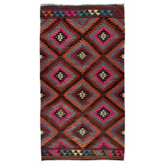 Tapis Kilim anatolien coloré de 6 x 11 pieds en laine vintage tissé à la main de style bohème