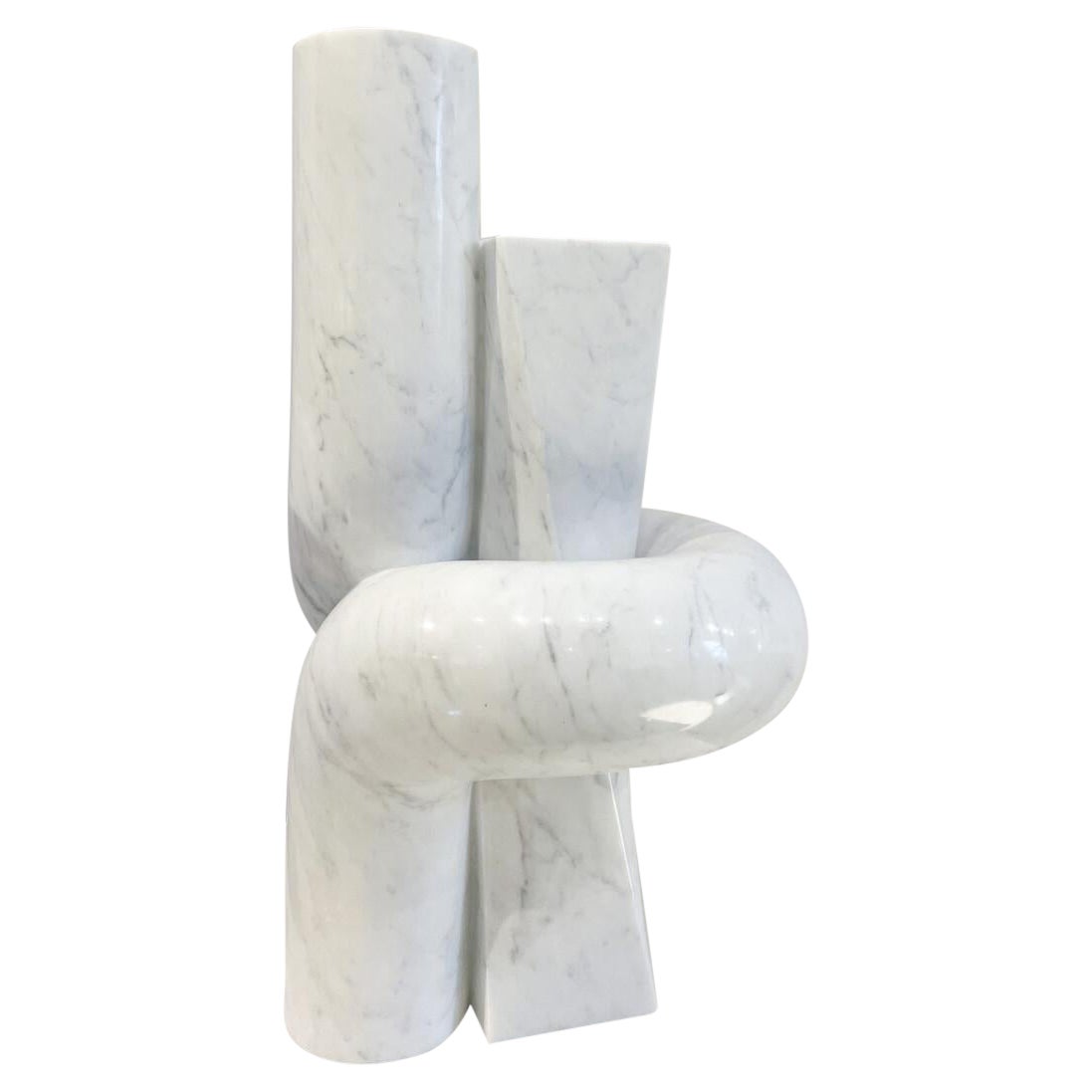 Contemporary White Marble Sculpture by Piet Van Loocke, Belgium For Sale