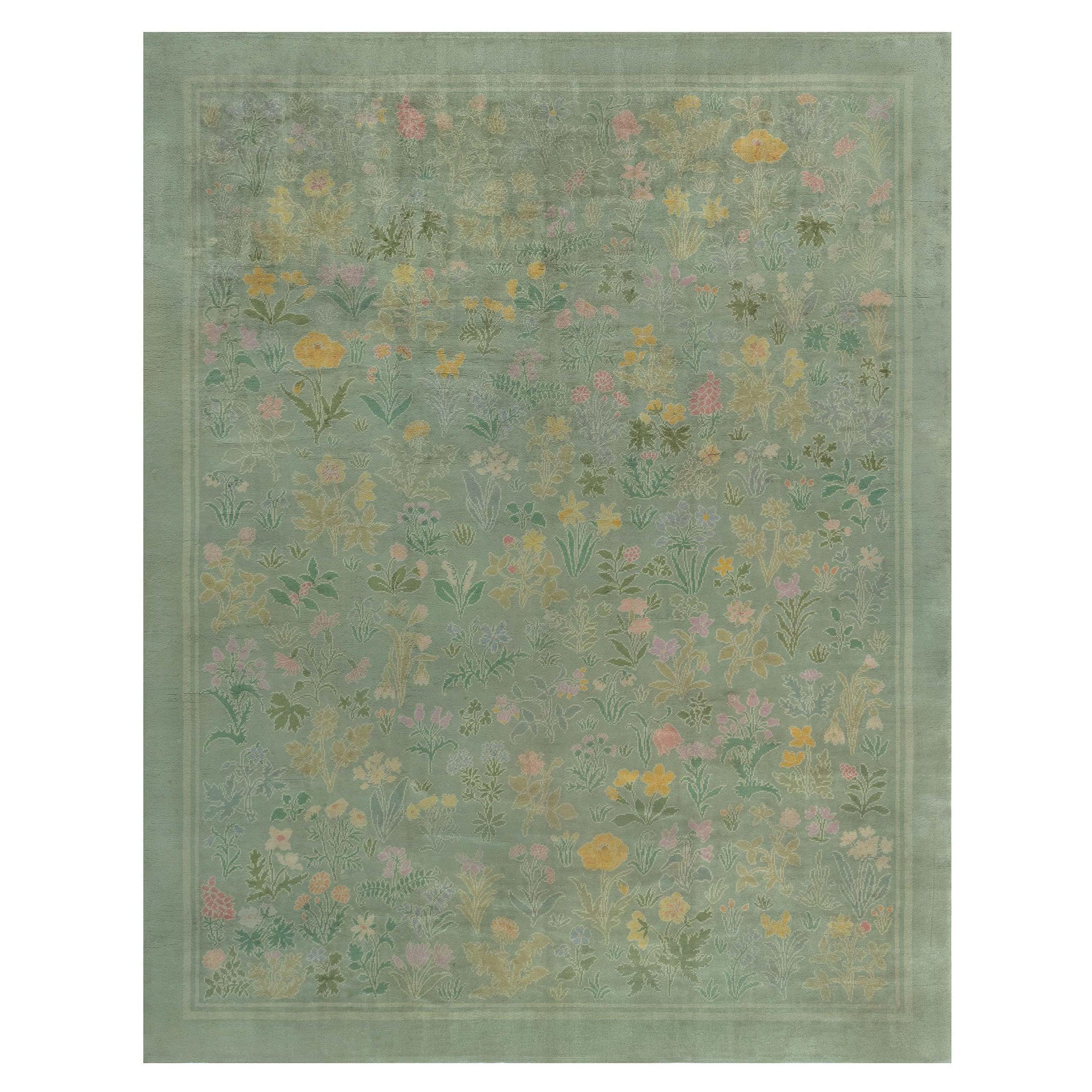 Schwedischer Teppich von Josef Frank (Flora) mit Illustrationen aus dem Buch Svenskteam im Angebot