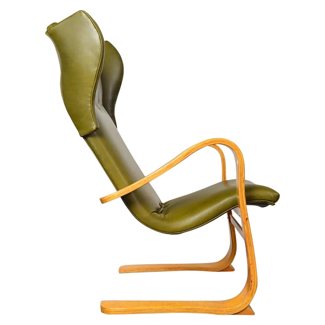 Wingback Cantilevered Lounge Chair By Gustav Axel Berg For Sale