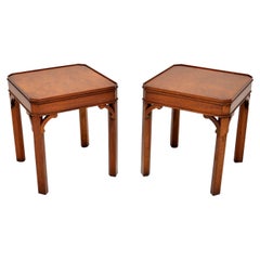 Pair of Antique Burr Walnut Side Tables