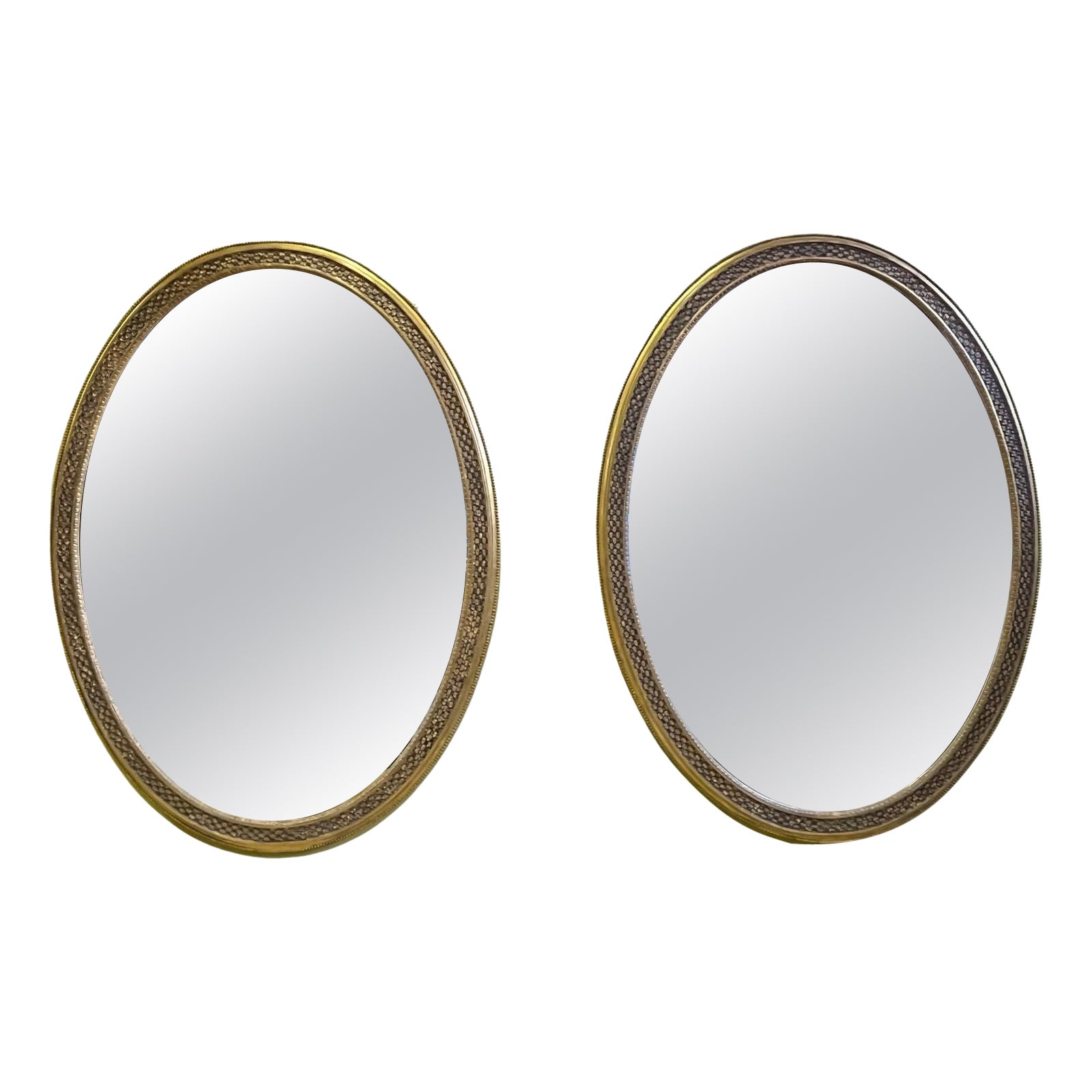 A pair of 6’6” 19th Century Country House Oval Mirrors For Sale