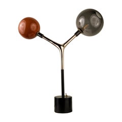 Mácula Flame and Smoke Blown Glass Bronze Table Lamp by Isabel Moncada