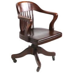 Bank of England Jury Style Swivel Desk Chair by Marble Chair Company c 1920/1930