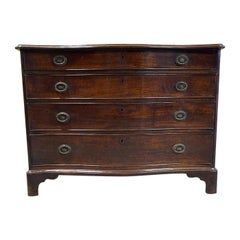 Antique 18th Century Serpentine Fronted Mahogany Dressing Chest  