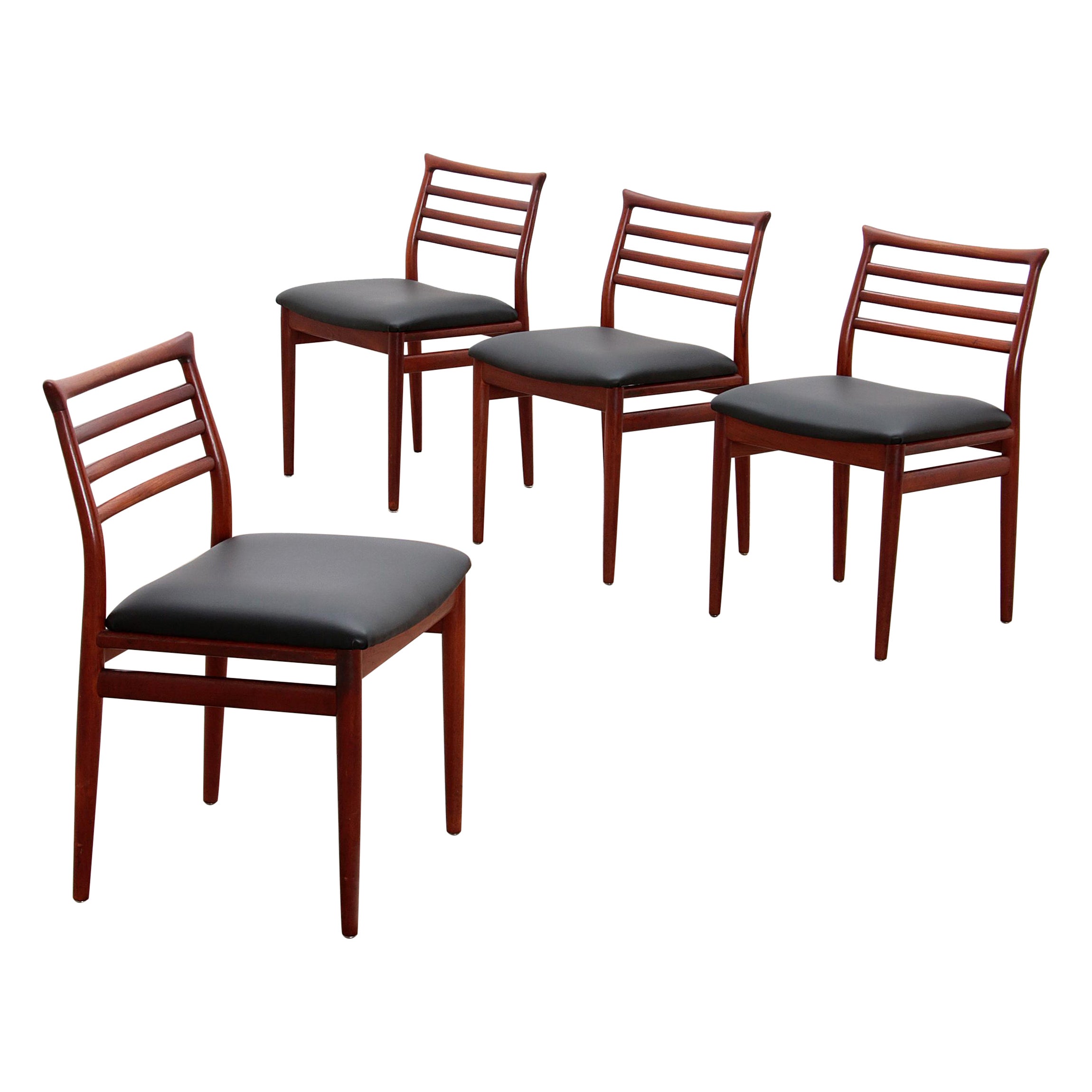 Midcentury Danish Erling Torvits Darkwood Chairs by Sorø Stolefabrik, Set of 4 For Sale
