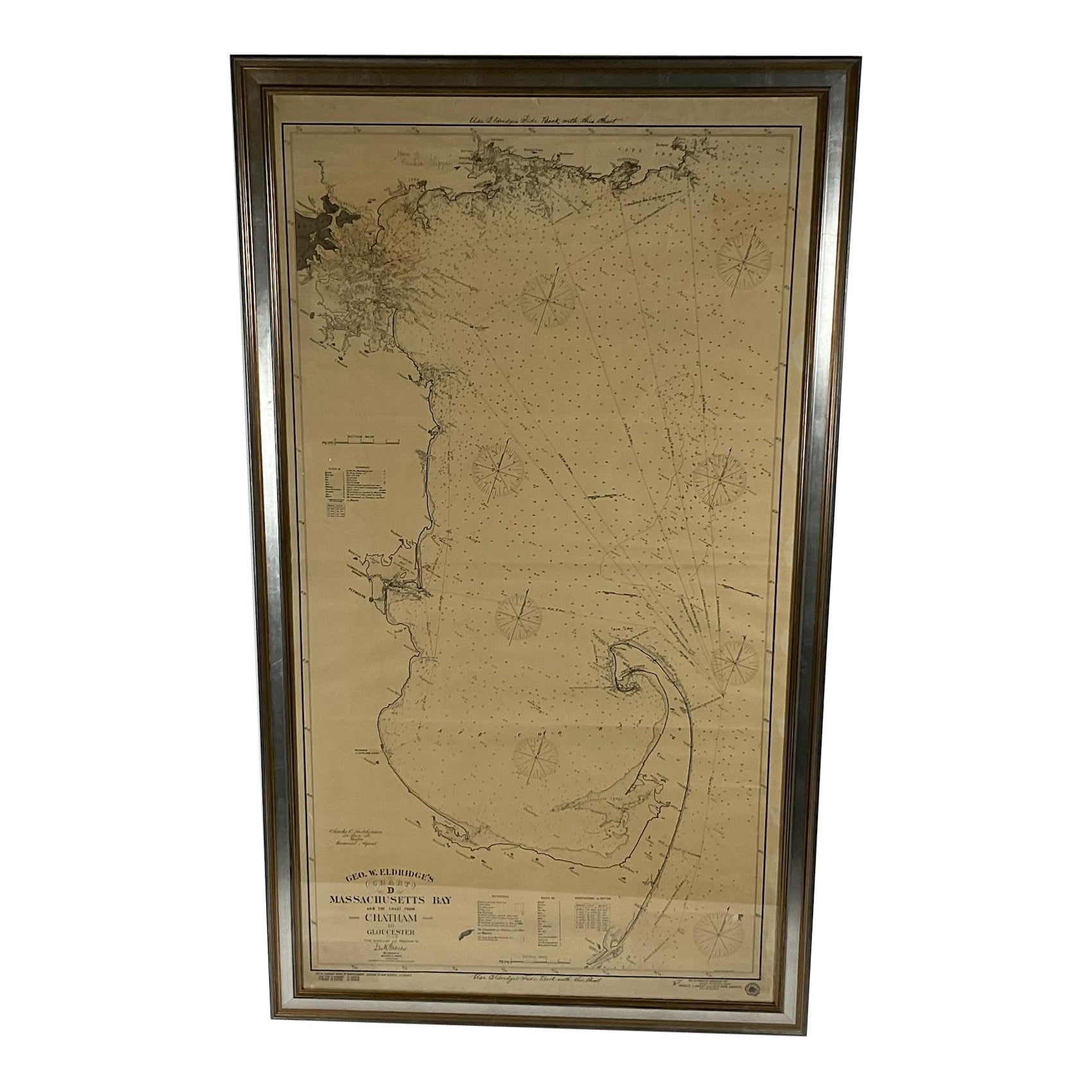 1918 George Eldridge Chart of Massachusetts Bay For Sale