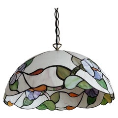 Belle Epoque Style Hanging Lamp Made of Handmade Tiffany Glass