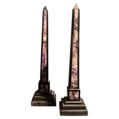 Paar antike Miniatur Obelisken