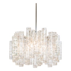 Vintage Stunning Murano Glass Tubes Chandelier by Doria, Germany, 1960s