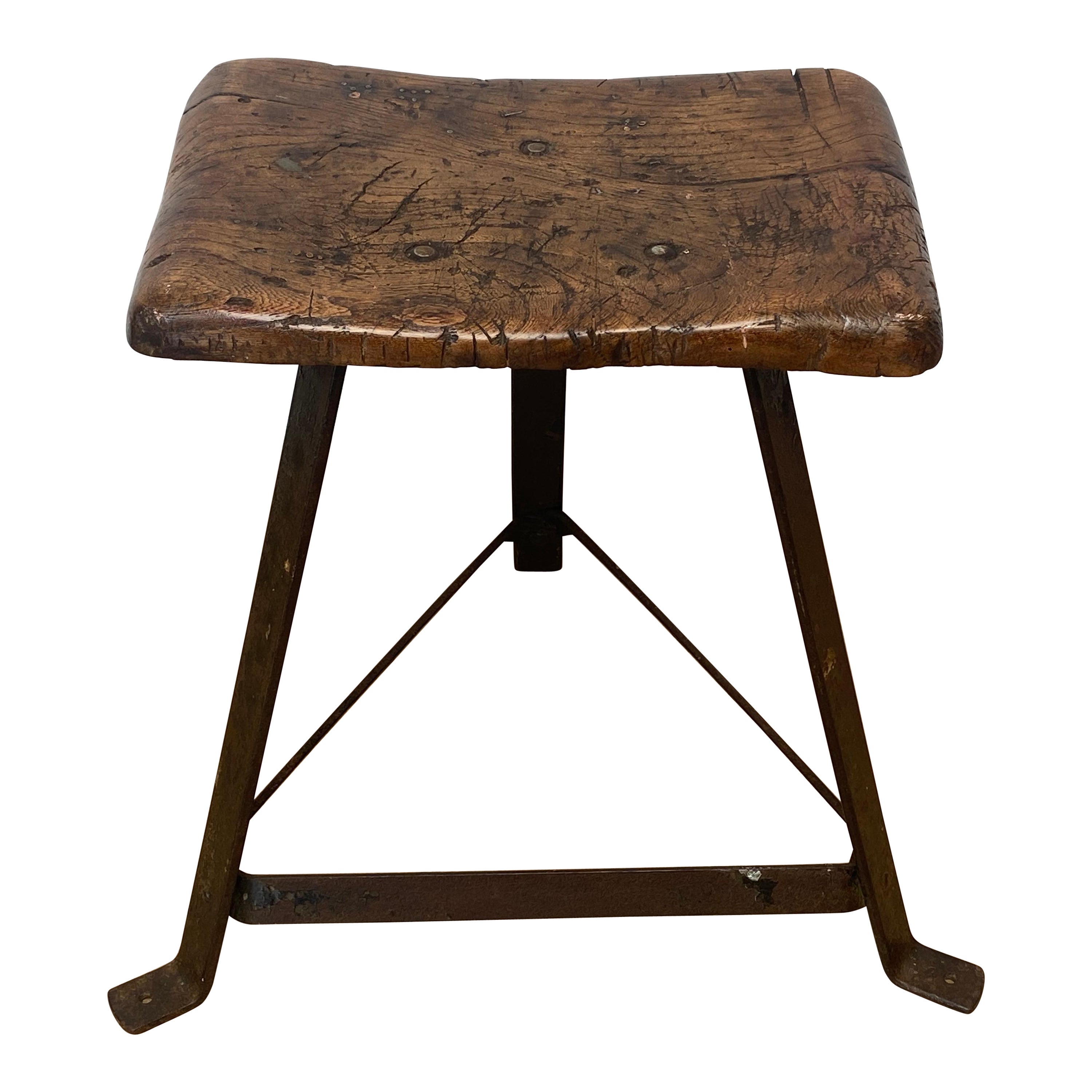 Small Brutalis , Industrial Table with Iron base For Sale