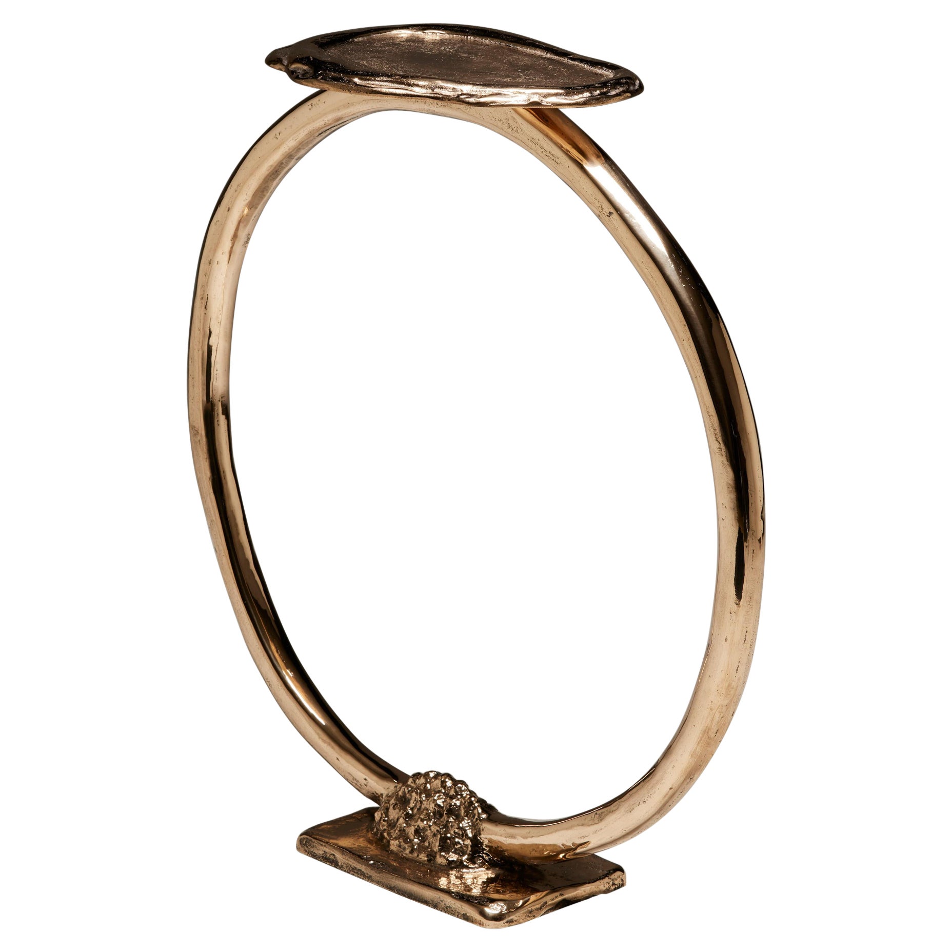 Console contemporaine à anneau en bronze doré polonais par Colo, France en vente