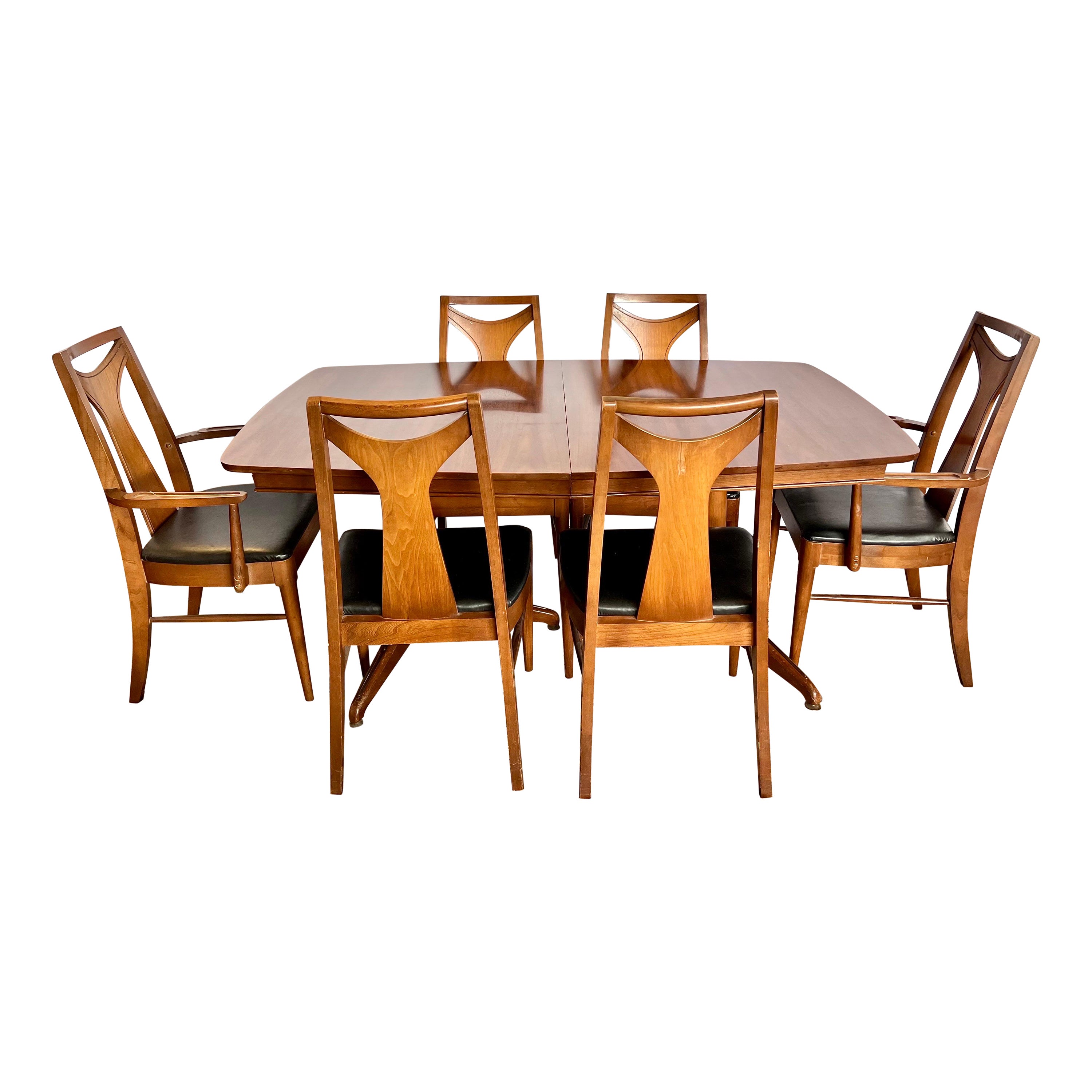 Kent Coffey Mid Century Modern Dining Room Set Table and Six Chairs
