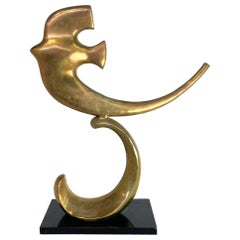 Mid-Century Modern Brass Bird Sculpture, 1970s