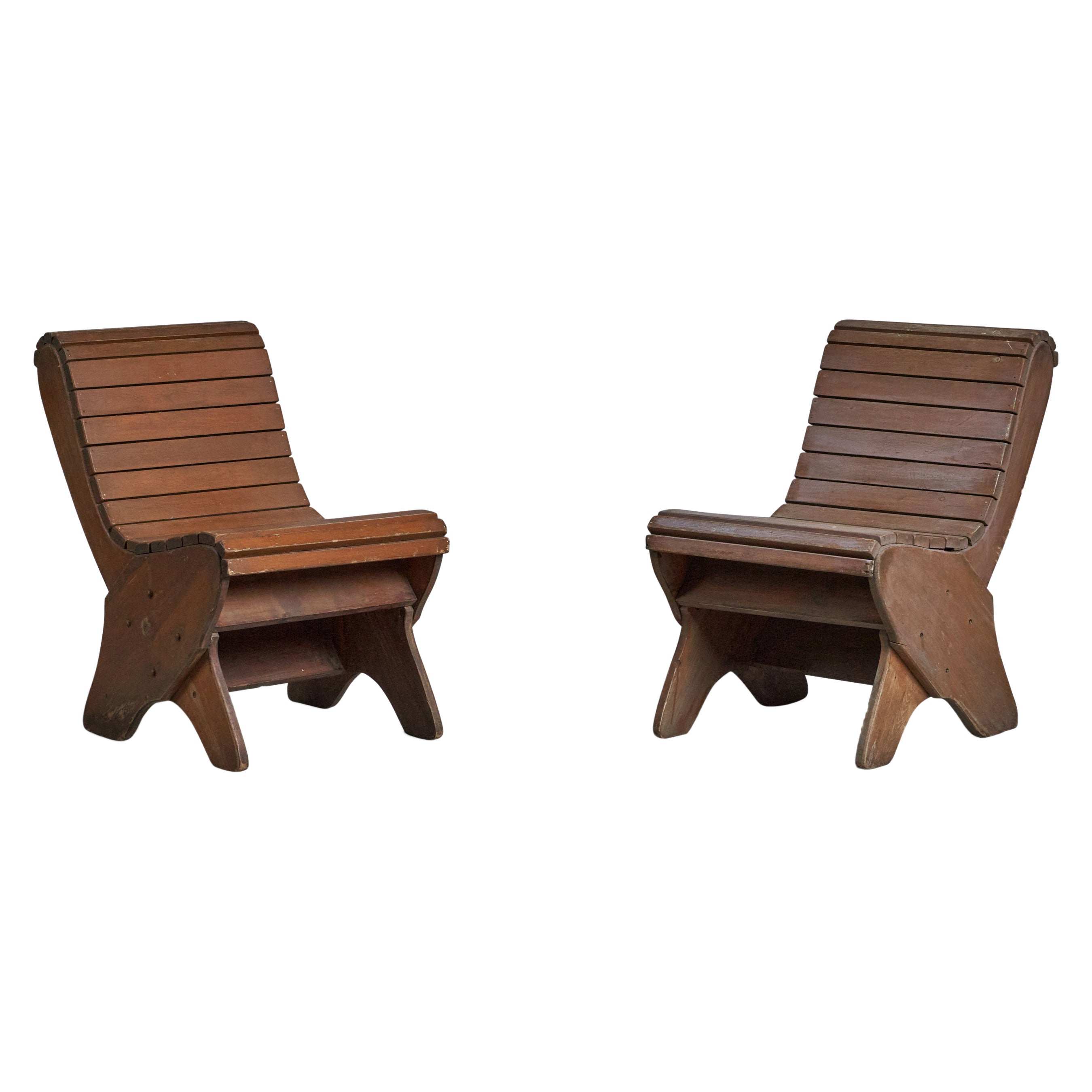 Diseñador americano, Sillas auxiliares, Madera, EE.UU., Década de 1940