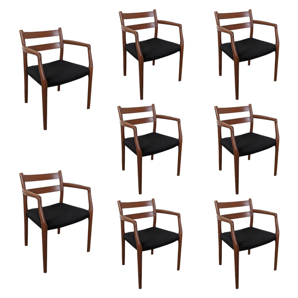 Mid Century Modern J.L. Møllers, Model 67, Arm Chairs by Niels Otto Moller For Sale