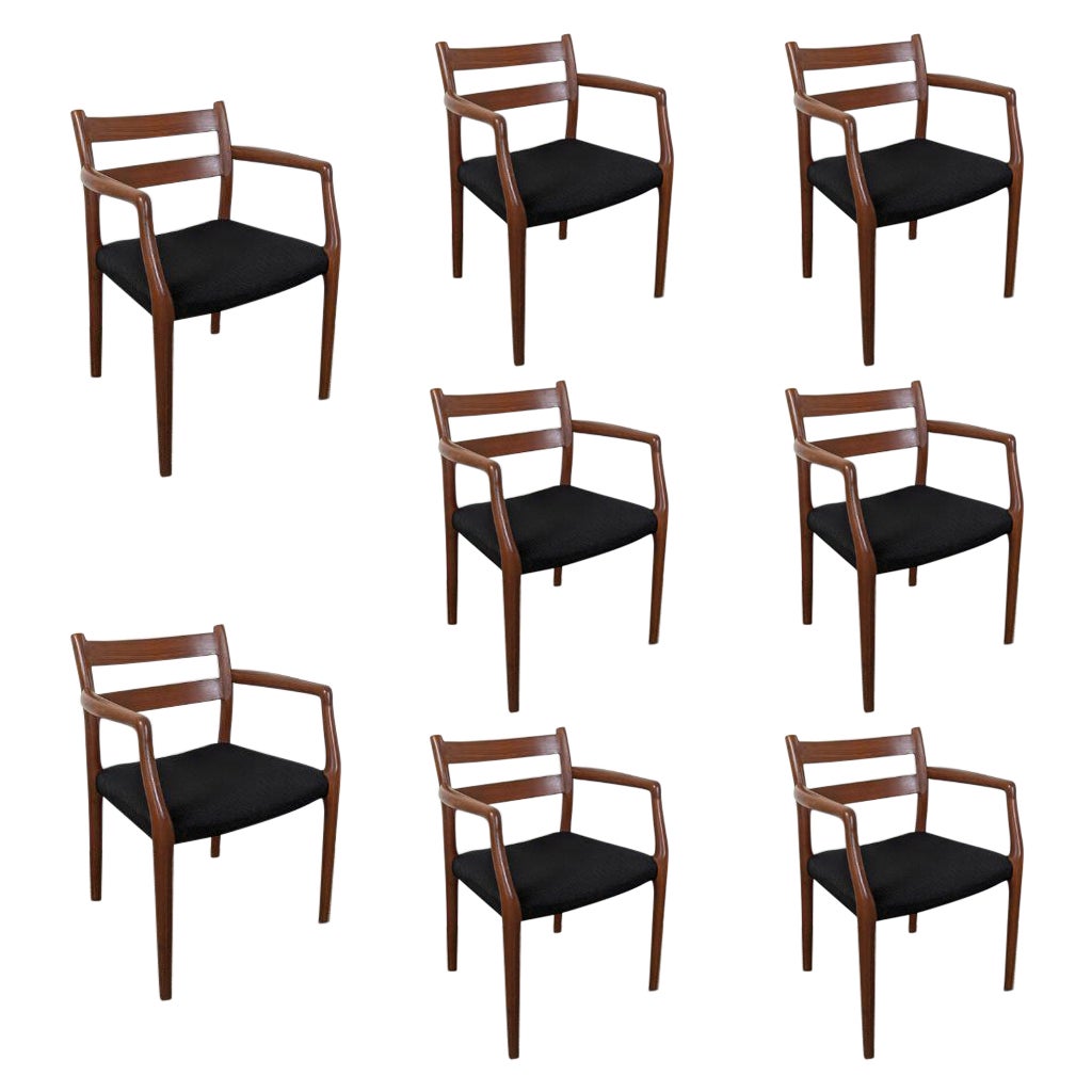 Mid Century Modern J.L. Møllers, Model 67, Arm Chairs by Niels Otto Moller