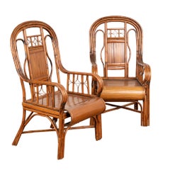 Pair, Bamboo Arm Chairs, China circa 1880