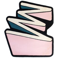 Used Pink, Green, White & Black Zigzag Rug from Graffiti Collection by Paulo Kobylka