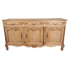 Early 1900s Bleached Oak Louis XV Style Enfilade from France