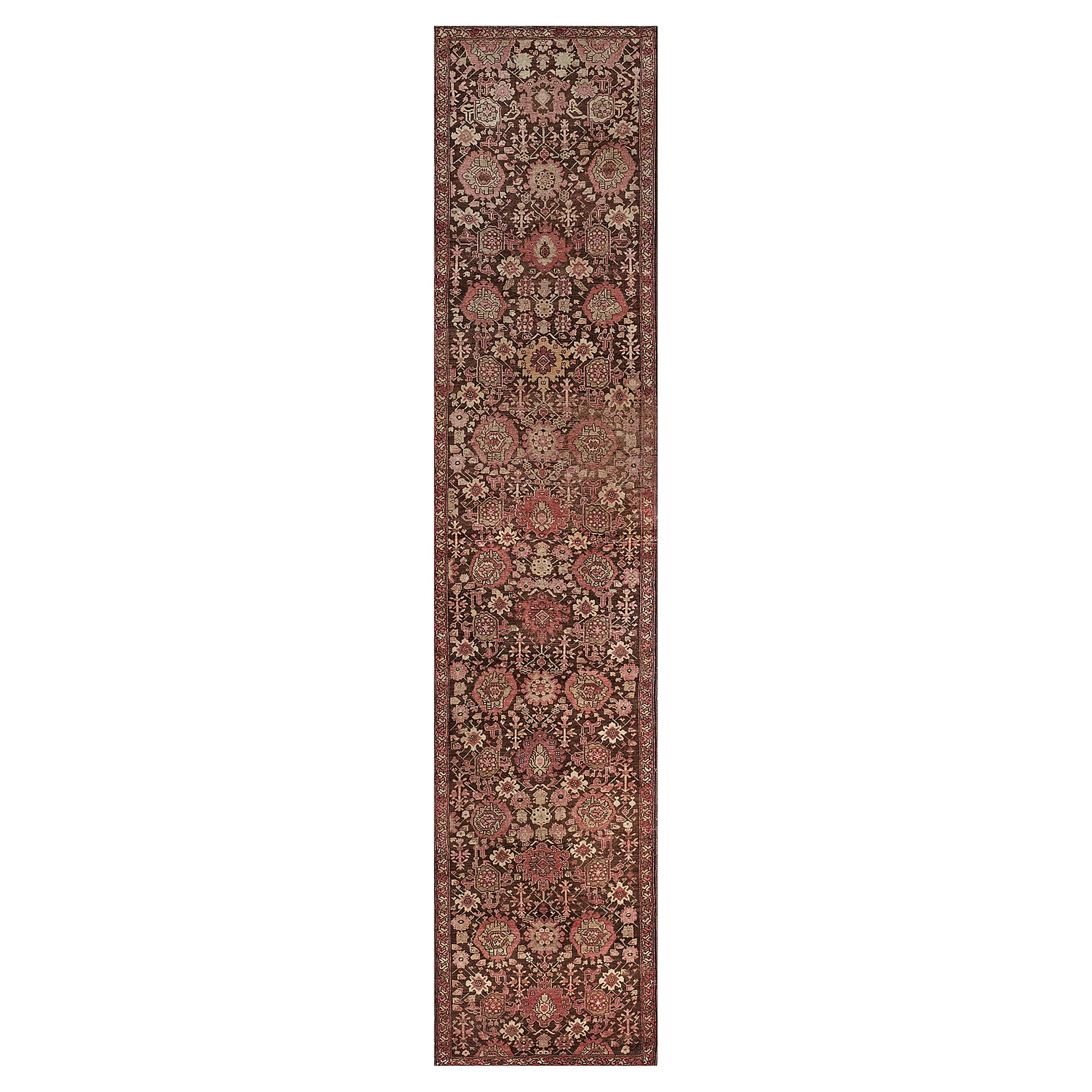 Hand-knotted Antique Circa-1910 Wool Karabagh Runner For Sale
