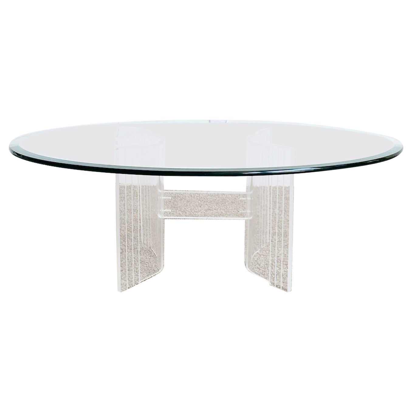 Lucite and MarbleTop Coffee Table at 1stDibs