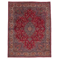 Retro Persian Kerman Rug, Classic Elegance Meets Regal Charm