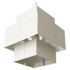 3-Tiered White Metal Box "Selectra" Pendant Light by Hans-Agne Jakobsson