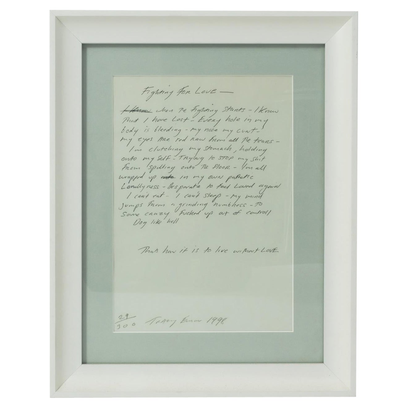 Fighting for Love, Tracey Emin, Offset lithograph, 1998 For Sale