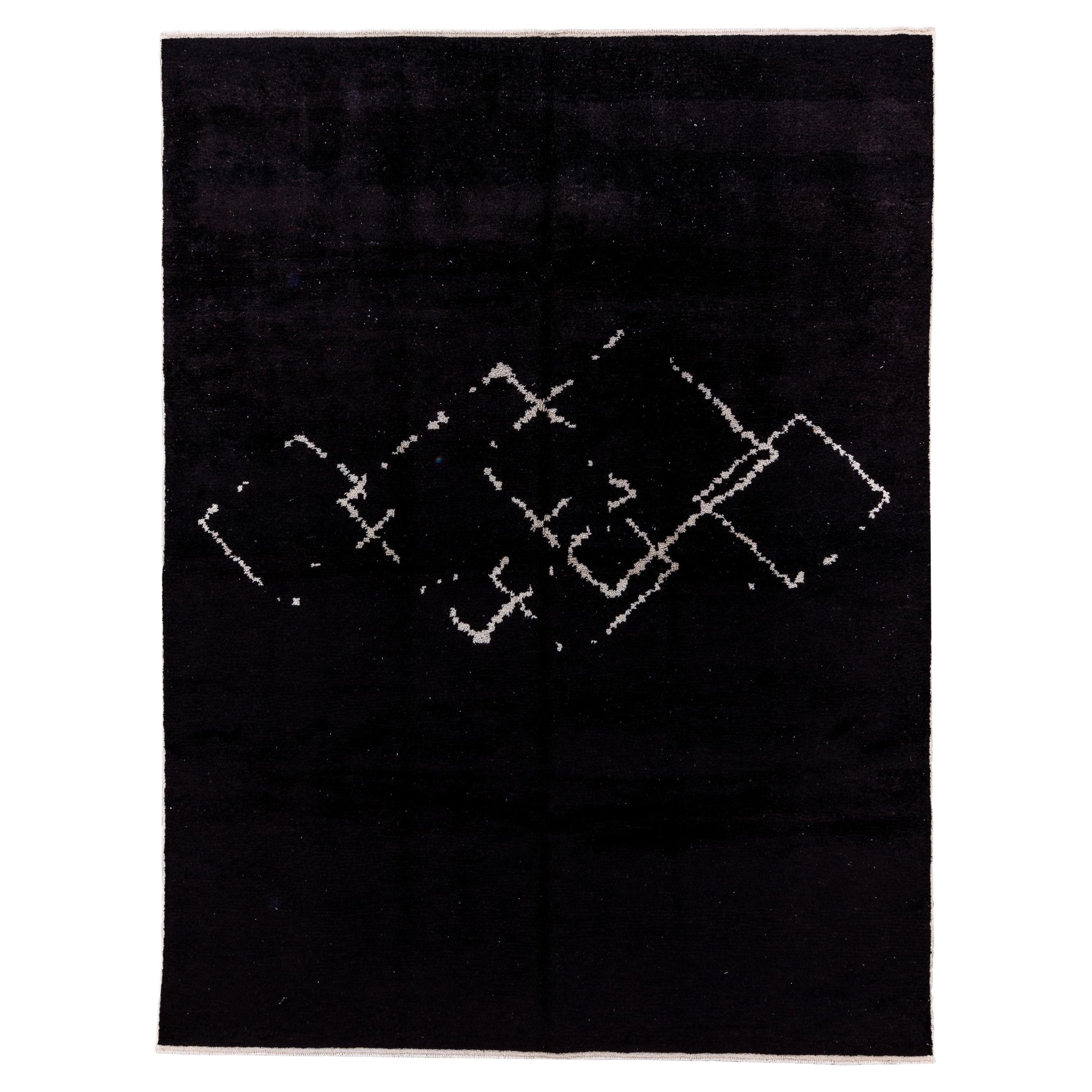 Contemporary Black Turkish Rug For Sale