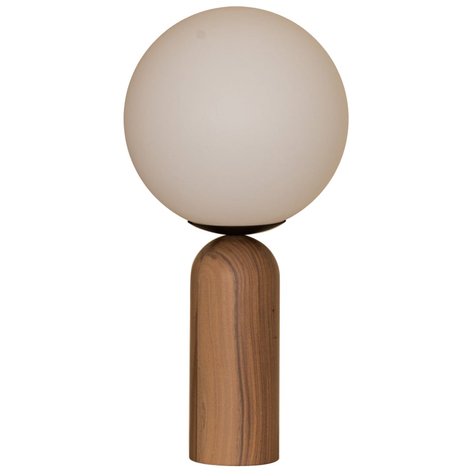 Walnut and Steel Atlas Table Lamp by Simone & Marcel For Sale