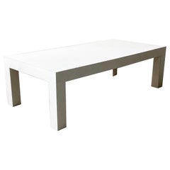 Table basse rectangulaire postmoderne Parsons en stratifié blanc cassé