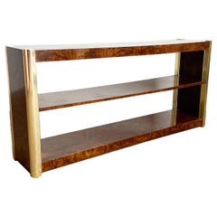 Regency Burl Wood Veneer Three Tier Console Table by Century Furniture